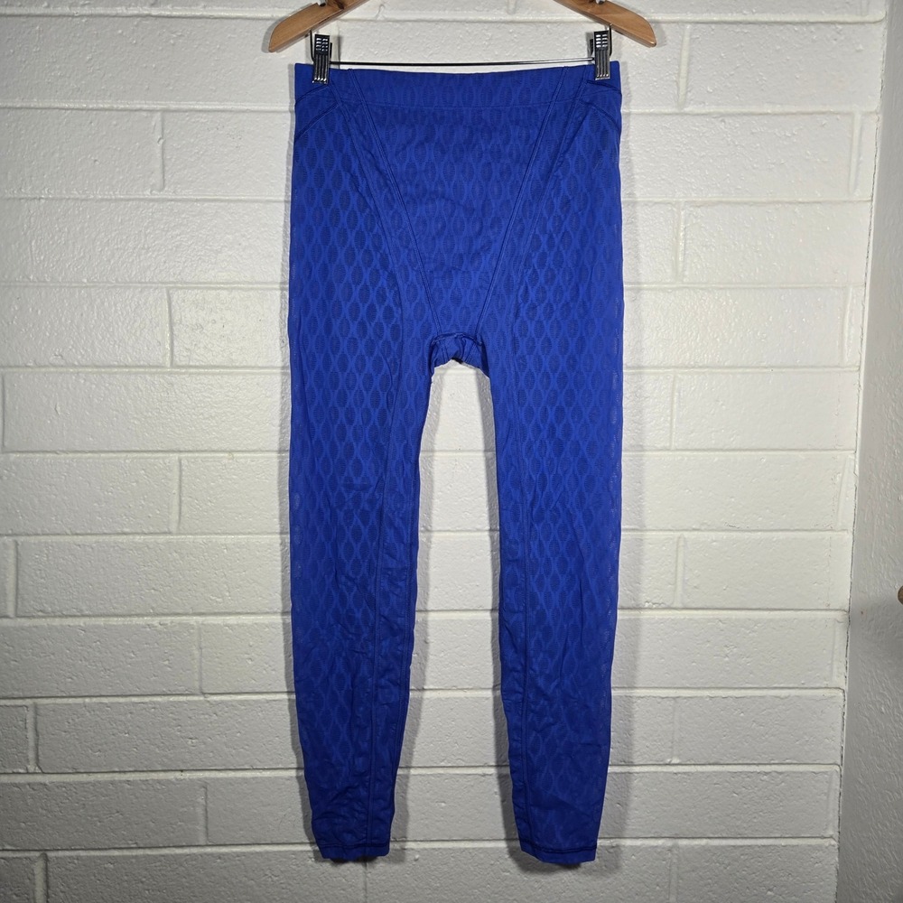 Savage X Fenty‎ Sheer Leggings Large Cobalt Mesh Geometric High Rise Active Yoga